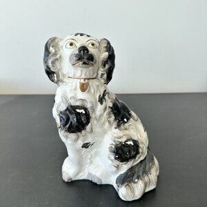 Vintage Straffordshire Spaniel Black and White Dog